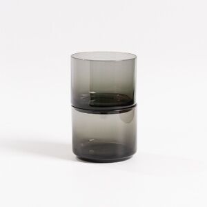 Teroforma Ekke Small Crystal Tumblers Charcoal Set of 2 Modern Midcentury MCM